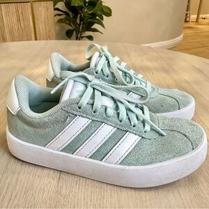 Adidas VL Court Shoes Kids Mint Green Sneakers